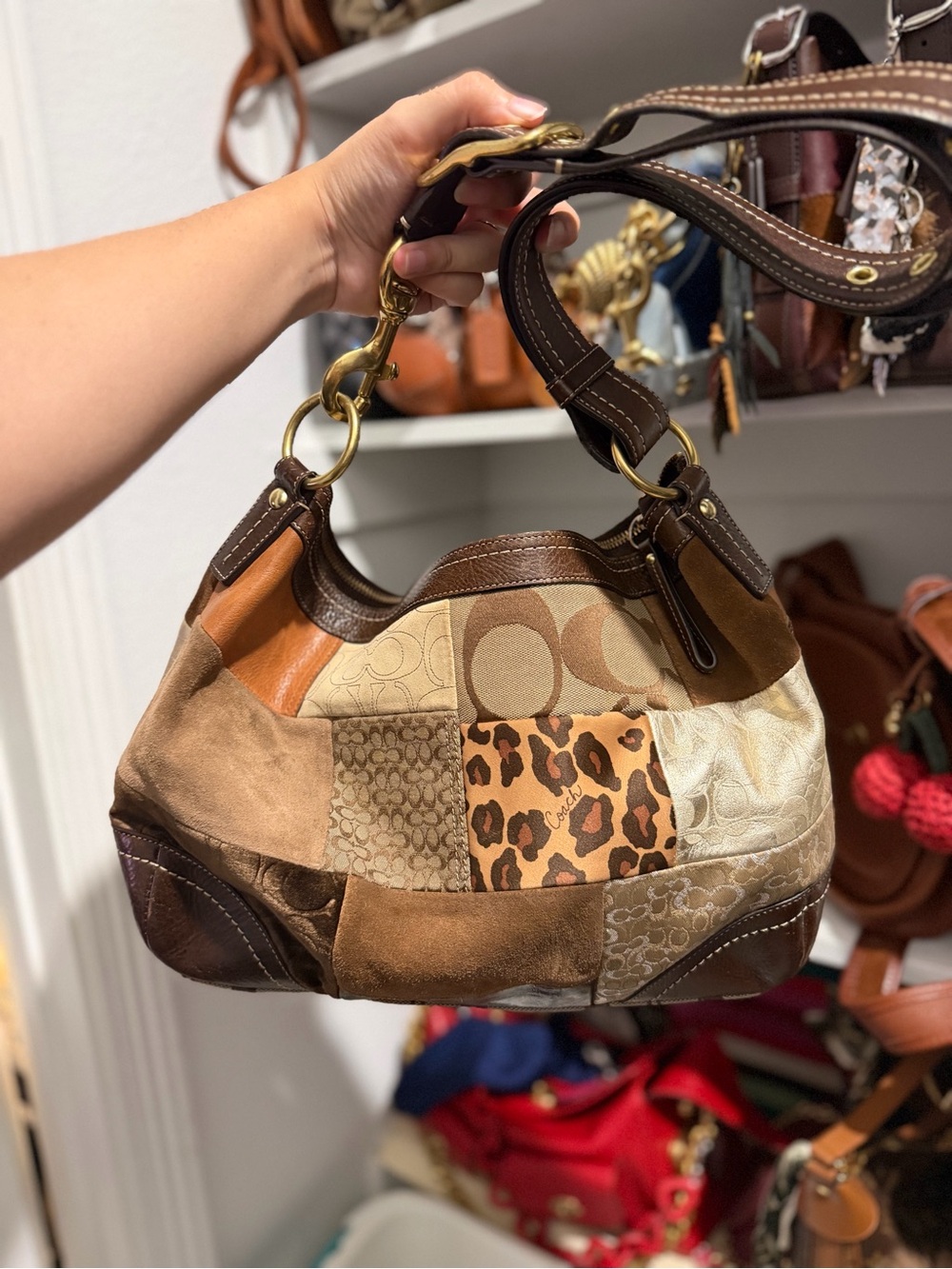 Vintage Coach Patchwork Large Hobo Bag